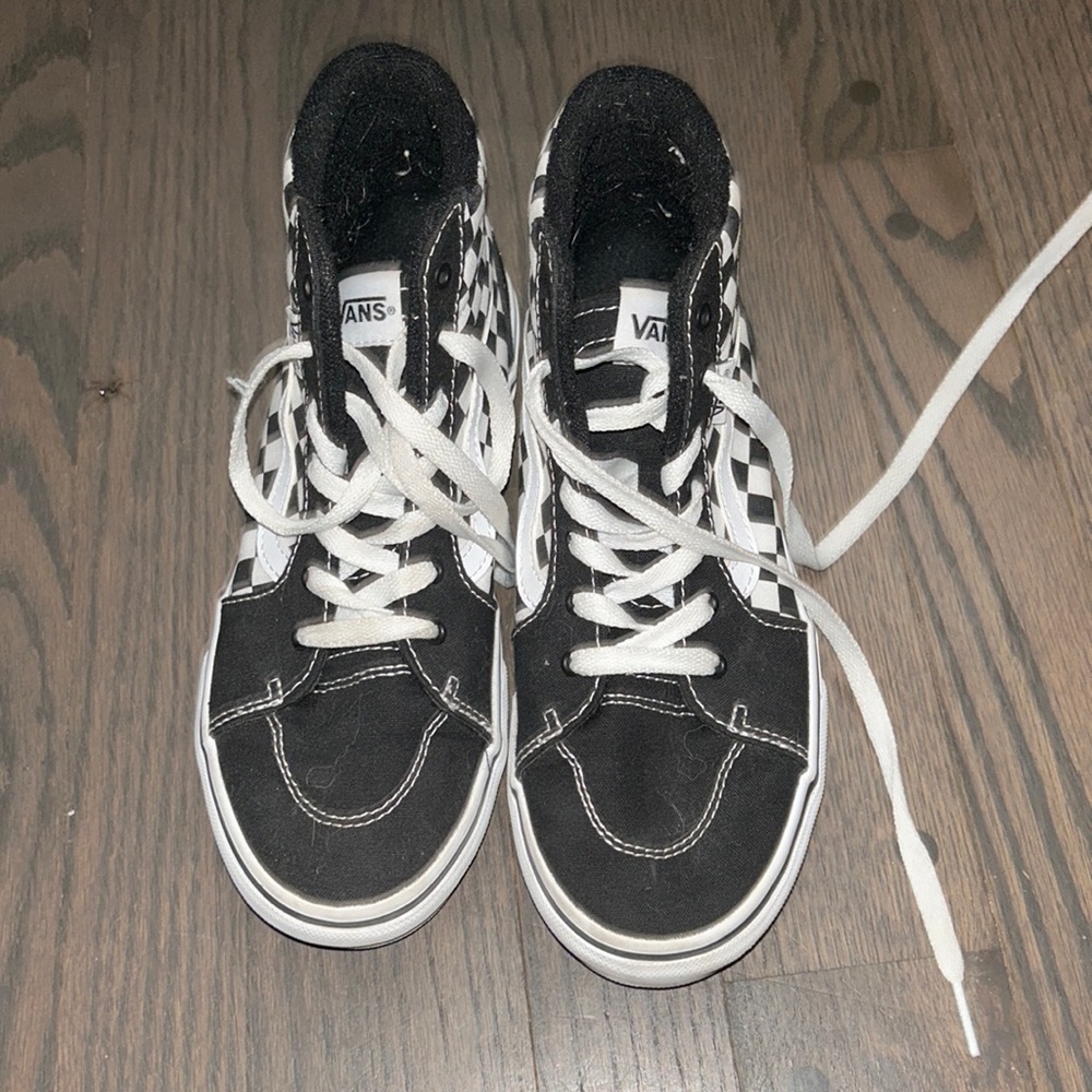 Vans checkered high tops